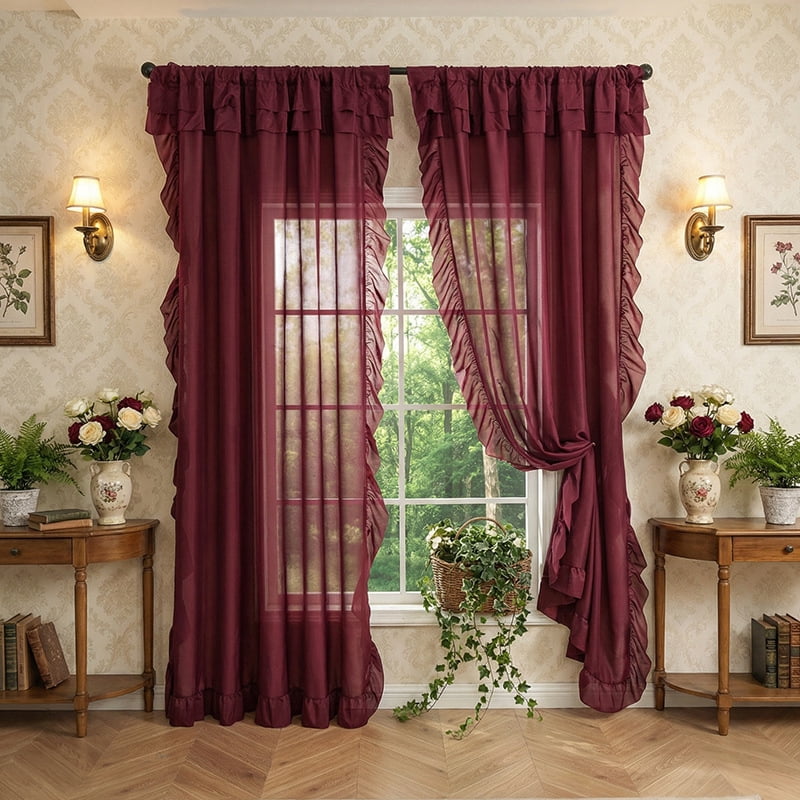 XmhyTop Red Curtains in Curtains - Walmart.com