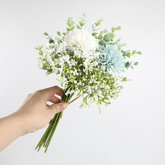 XmhyTop-A 2 Pcs Blue Artificial Flowers Bouquet - Wedding Bouquet, Bride Bouquet, Bridesmaid Bouquet, Fake Flowers Wedding Decor,Style A