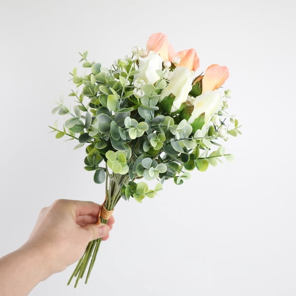 XmhyTop-A 2 Pcs champagne Artificial Flowers Bouquet - Wedding Bouquet, Bride Bouquet, Bridesmaid Bouquet, Fake Flowers Wedding Decor,Style C