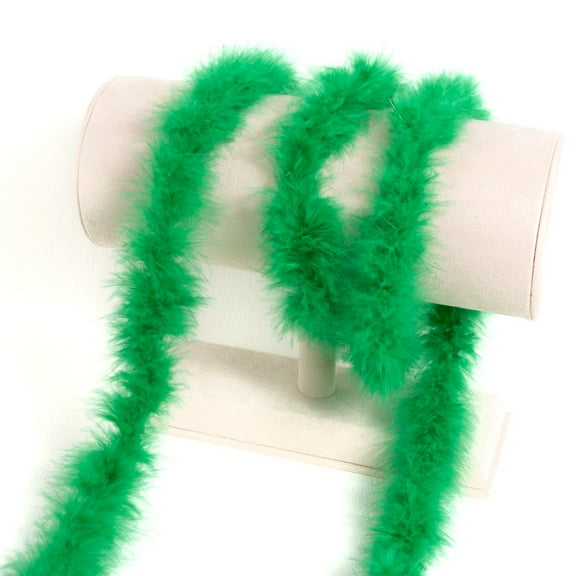 XmhyTop-A 2 Yards Fluffy Feather for DIY Crafts, Sewing Trim, Wedding & Party Decorations - Soft Plume Trim for Home Art Supplies,2 pcs,01 Green