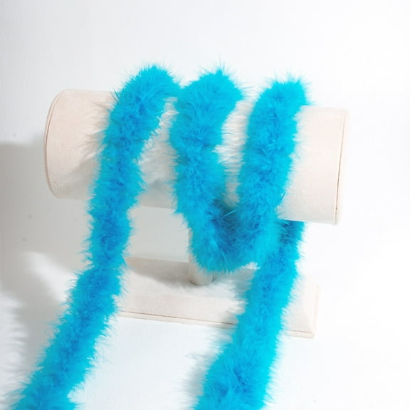 XmhyTop-A 2 Yards Fluffy Feather for DIY Crafts, Sewing Trim, Wedding & Party Decorations - Soft Plume Trim for Home Art Supplies,2 pcs,Blue