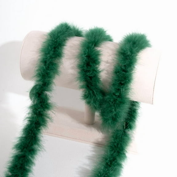 XmhyTop-A 2 Yards Fluffy Feather for DIY Crafts, Sewing Trim, Wedding & Party Decorations - Soft Plume Trim for Home Art Supplies,2 pcs,Dark Green