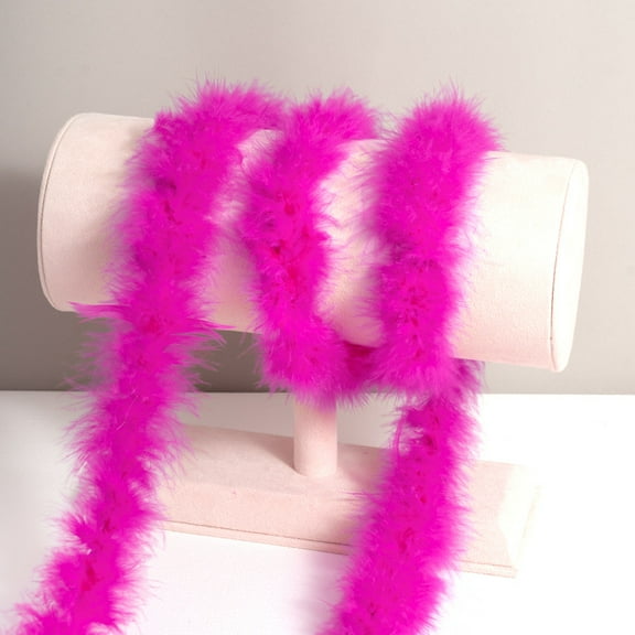 XmhyTop-A 2 Yards Fluffy Feather for DIY Crafts, Sewing Trim, Wedding & Party Decorations - Soft Plume Trim for Home Art Supplies,2 pcs,Dark Pink