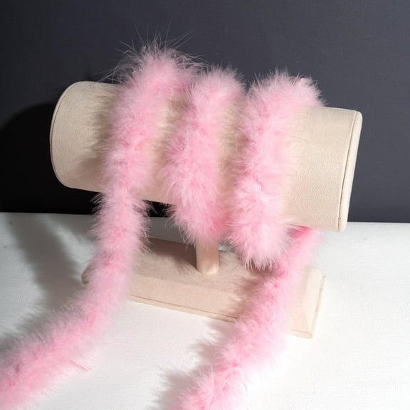 XmhyTop-A 2 Yards Fluffy Feather for DIY Crafts, Sewing Trim, Wedding & Party Decorations - Soft Plume Trim for Home Art Supplies,2 pcs,Light Pink