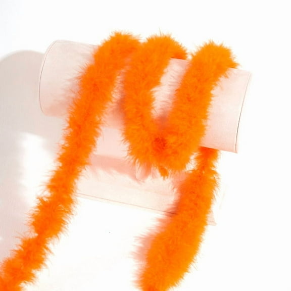 XmhyTop-A 2 Yards Fluffy Feather for DIY Crafts, Sewing Trim, Wedding & Party Decorations - Soft Plume Trim for Home Art Supplies,2 pcs,Orange