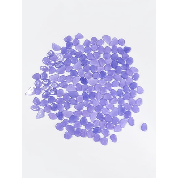 XmhyTop-A 200 Pcs Glow in The Dark Pebbles Glowing Rocks for Garden Decor, Aquarium Pebbles & Fish Tank Decor, Luminous Glow Stones,Purple