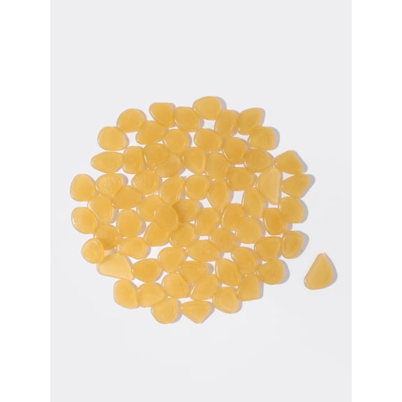 XmhyTop-A 200 Pcs Glow in The Dark Pebbles Glowing Rocks for Garden Decor, Aquarium Pebbles & Fish Tank Decor, Luminous Glow Stones,Yellow