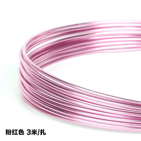 XmhyTop-A 3 Yard Colored Aluminum Craft Wire Flexible Metal Artistic Wire for Jewelry Making, Floral Art DIY Beading Projects, 0.25cm Width,Pink