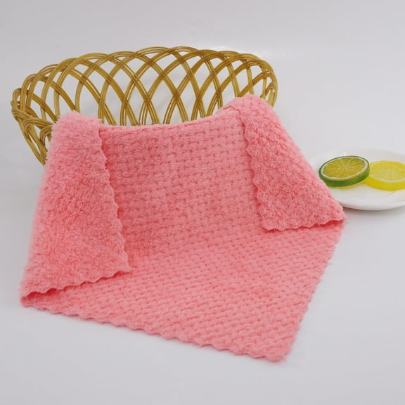 XmhyTop-A 30*30cm Microfiber Washcloths - 10 Pack Ultra Soft Coral Velvet Towels, Coral Velvet Face and Hand Towels, Extra Soft Washcloths for Daily Use,Pink