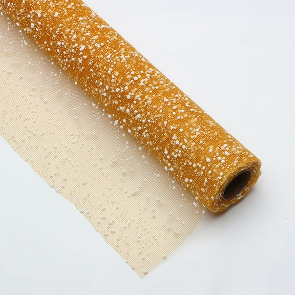 XmhyTop-A 4 Yard Tulle Ribbon, Decor Tulle DIY Tulle, Sparkling Tulle Ribbon for Decorations, Wedding Decor Glitter Tulle Birthday Party Backdrop Tulle, Party Decoration Supplies,Gold