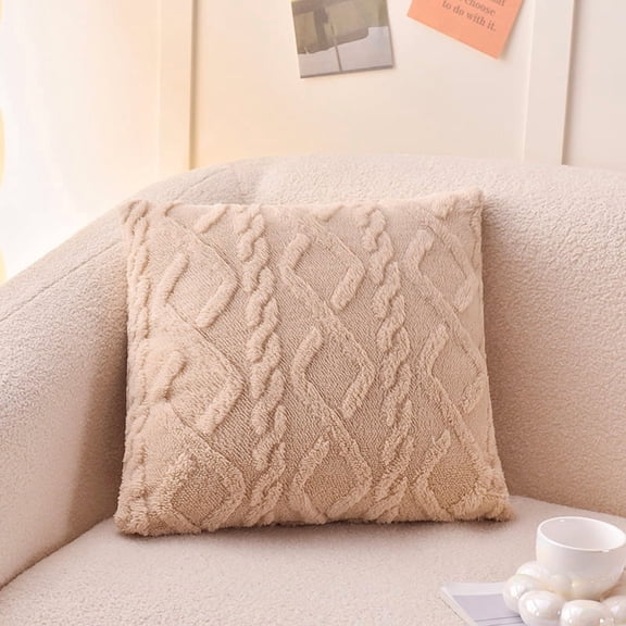 XmhyTop-A 45x45cm Plush Decorative Throw Pillow Modern Design Pillow for Living Room Sofa,Bed Home Bedroom Decor,1 Piece,Khaki