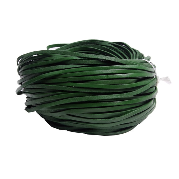 XmhyTop-A 5 Meters Flat Leather Strip Rope Oxhide Leather for Jewelry Making Supplies, DIY Crafts Flat Leather Braiding String, Cord for Necklace,Dark Green