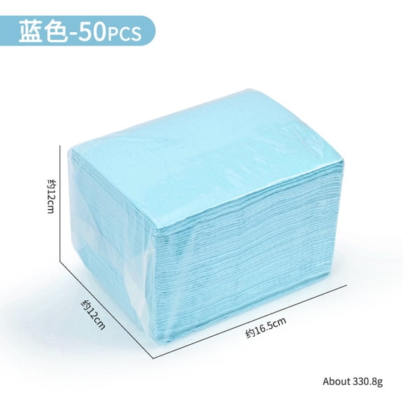 XmhyTop-A 50-Sheet Disposable Waterproof Nail Art Table Mat, 45x32cm Nail Tips Art Paper with PE Coating, Protective Workstation Mat for Nail Polish Glue,Blue