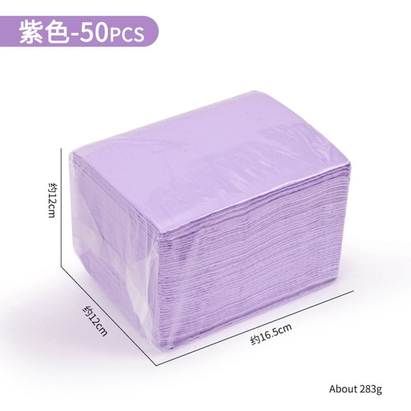 XmhyTop-A 50-Sheet Disposable Waterproof Nail Art Table Mat, 45x32cm Nail Tips Art Paper with PE Coating, Protective Workstation Mat for Nail Polish Glue,Purple