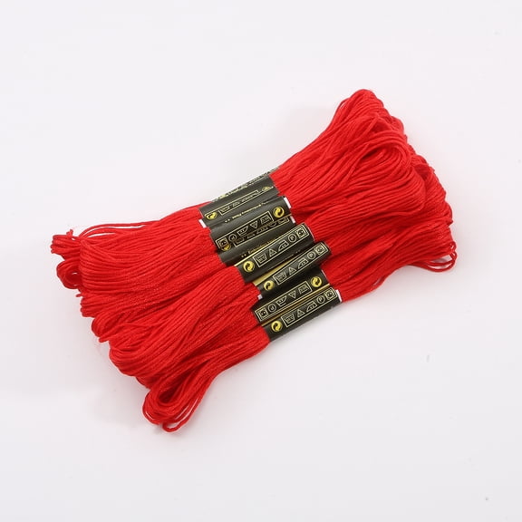 XmhyTop-A 50-Skein Polyester Embroidery Floss Thread Cross Stitch & Friendship Bracelet String, Vibrant Sewing Quilting Yarn, 8yd Each,Red