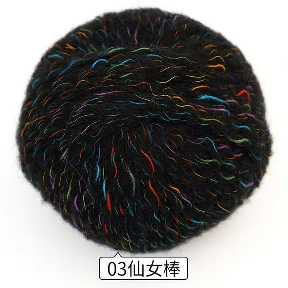 XmhyTop-A 50g Colorful Gradient Yarn Multi-Colored DIY Knitting Yarn for Scarves Sweaters, Soft Spinning Craft Yarn,Black