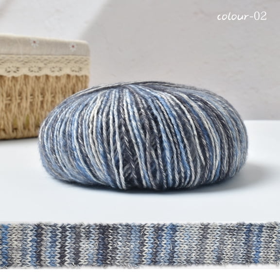 XmhyTop-A 50g Colorful Mixed Cotton Velvet Yarn Soft Cotton Acrylic Blend Craft Yarn for Knitting Crochet, DIY Handcraft Yarn,Color 02