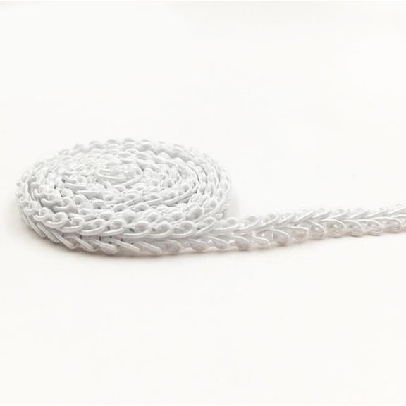 XmhyTop-A 55 Yards Fringe Trim Polyester Braid Trim for Sewing, Craft Ribbon & Upholstery, DIY Costume Decorative,White