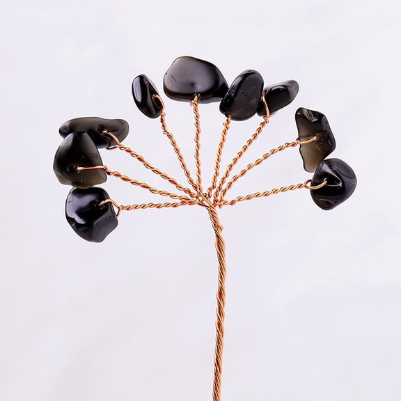 XmhyTop-A 5pcs Artificial Crystal Tree Branch DIY Crystal Tree Decor for Home, Creative Decorative Crystal Stone Tree,12cm/4.72,Black
