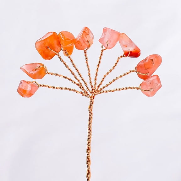 XmhyTop-A 5pcs Artificial Crystal Tree Branch DIY Crystal Tree Decor for Home, Creative Decorative Crystal Stone Tree,12cm/4.72,Orange