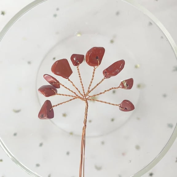 XmhyTop-A 5pcs Artificial Crystal Tree Branch DIY Crystal Tree Decor for Home, Creative Decorative Crystal Stone Tree,12cm/4.72,Red