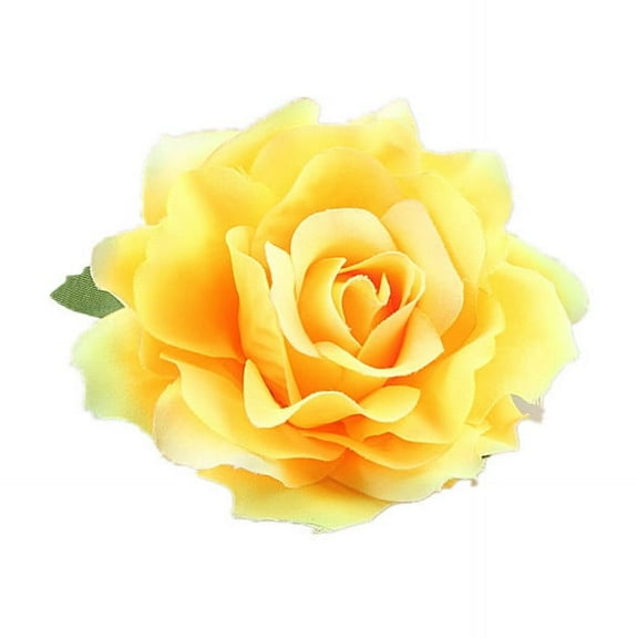 XmhyTop-A 5pcs Brooches Pins Hair Flowers Fabric Hair Clips, Rose Hair Clips, Hairpin Brooch, Flower Headpieces,Yellow