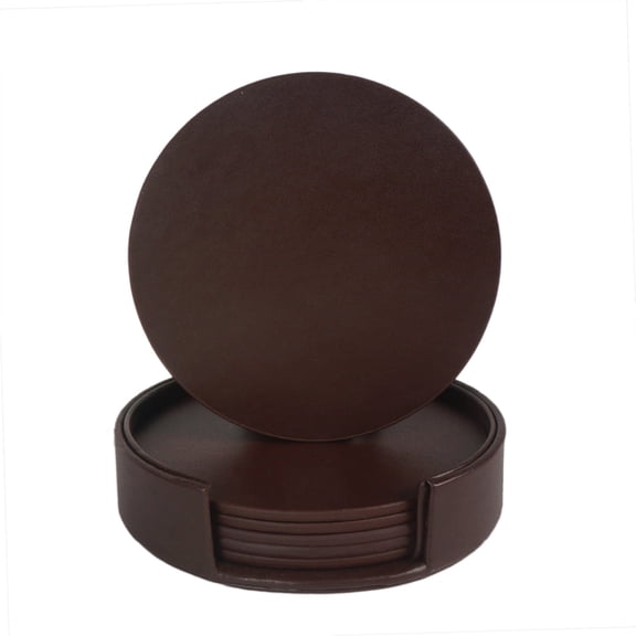 XmhyTop-A 6pcs Absorbent, Waterproof & Heat-resistant PU Leather Coasters