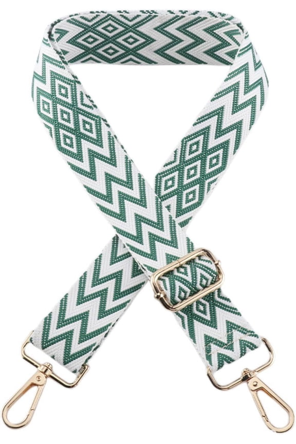 -A Adjustable Length 11-51 inch Embroidered Shoulder Bag Strap, Wallet Strap Crossbody Bag Strap Women's Bag AccessoriesGreen