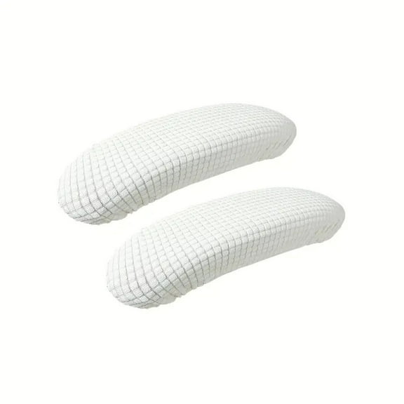 XmhyTop-A Armrest Covers - Office Chair Armrest Covers, Elastic Removable Arm Protectors & Chair Hand Rest Covers - 1 Pair,Beige White