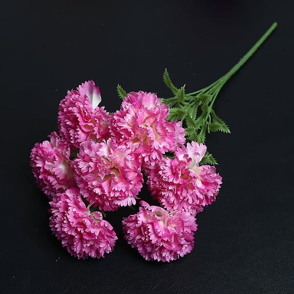 XmhyTop-A Artificial Carnations 2-Pack,Silk Decorative Carnations for Wedding Party Festival Home Decor,Purple Red