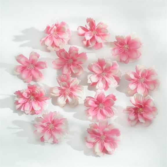XmhyTop-A Artificial Flower Heads, Wedding Decoration Flowers, DIY Flower Heads 4*4cm, 10 Pcs,Silk Plum Blossoms for Crafts & Decor,Pink