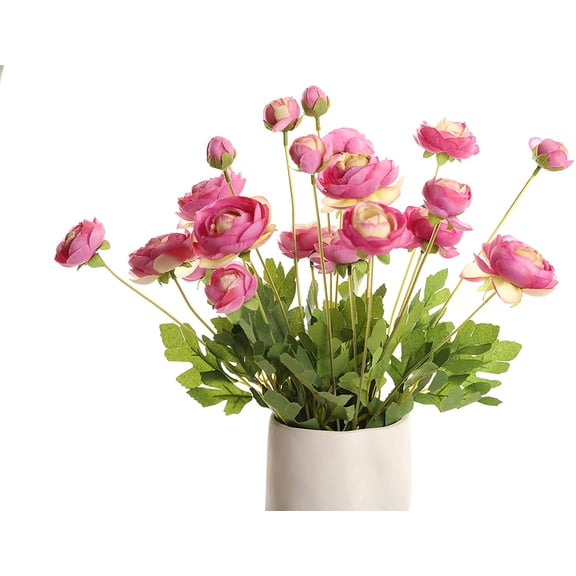 XmhyTop-A Artificial Persian Peach Silk Flowers Buttercup (Asian Buttercup 5 Bundles),Suitable for Core Decorations,Weddings,Homes,Artistic Decorations,and Props (Purple)
