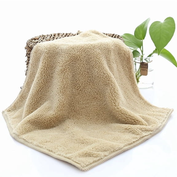 XmhyTop-A Beige Soft Washcloths 30*30CM Reusable Face Towels, Coral Fleece Washcloths, Ultra Soft Absorbent Small Towels for Face, Gentle for Daily Use5 pcs
