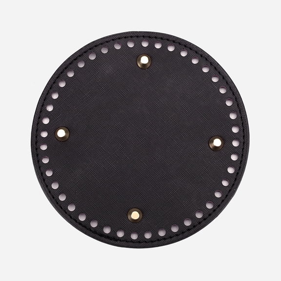XmhyTop-A Black Round Bag Base 15*15cm PU Bag Bottom Pad for Purse Making - 1 Pc