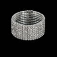 thumbnail image 1 of XmhyTop-A Bracelets Silver Rhinestone Bracelets, Stretch Stackable Sparkling Bracelets, 1 Piece, One-Size-Fits-Most, Ideal for Daily & Party Wear,8 Row, 1 of 4