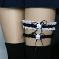 thumbnail image 1 of XmhyTop-A Bridal Leg Ring Garter Belt Set Black Adjustable 33-60cm Leg Circumference Lace & Ribbon Garter Set 1PC, 1 of 2