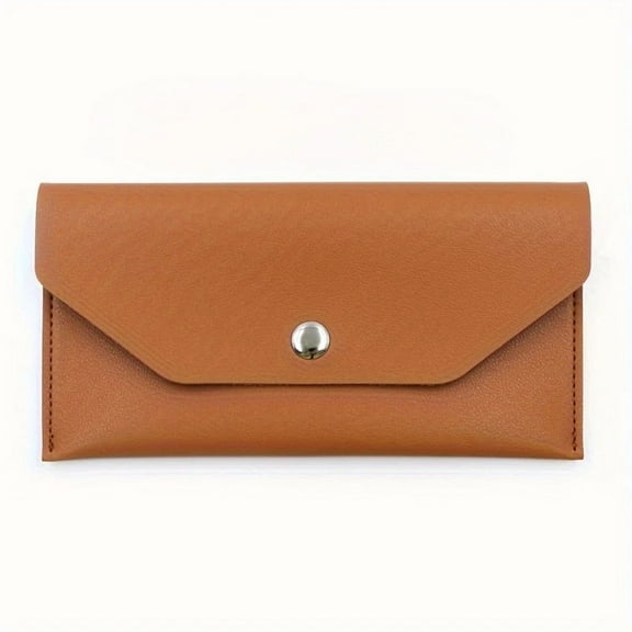 XmhyTop-A Brown Leather Cash Envelope, 17.5*9.2cm Budget Envelope Wallet, 1 Piece Reusable Money Stuffing Wallet for Bills