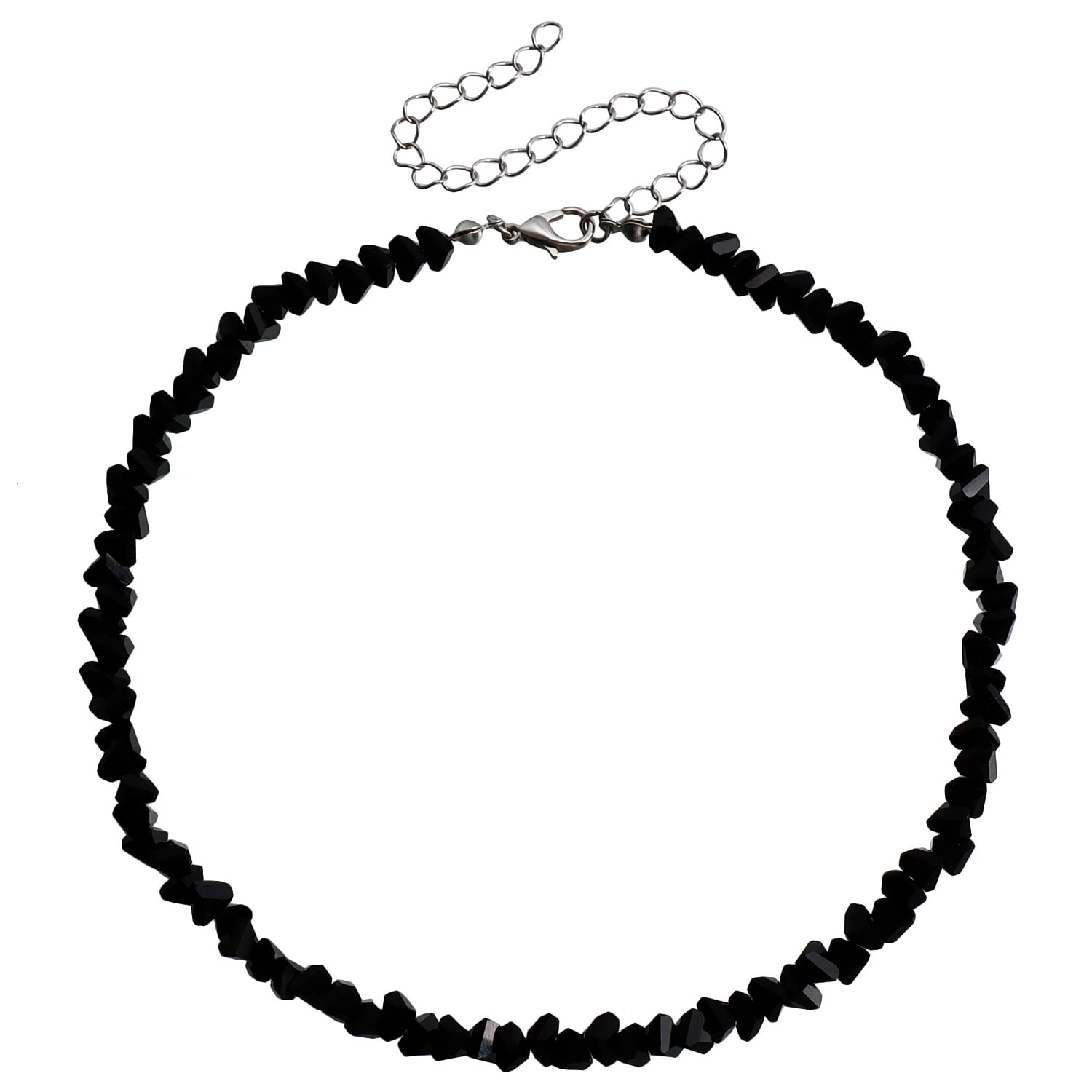 XmhyTop-A Crystal Beaded Necklace Black Elegant Crystal 