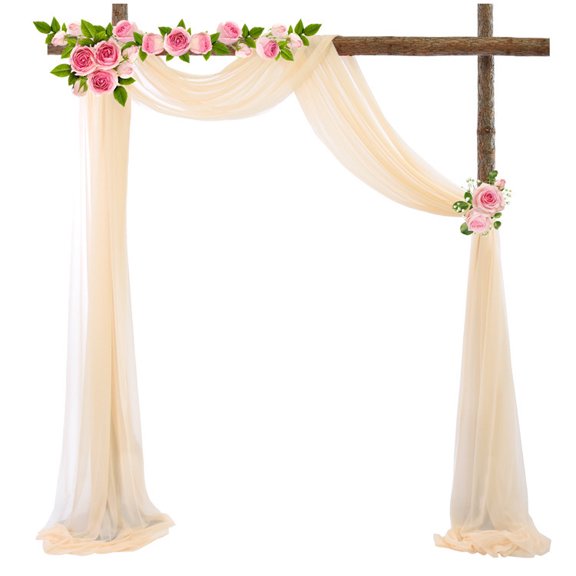 XmhyTop-A Curtain 1 Piece 75x300cm Wedding Arch Draping Fabric, Ceremony Decor Curtain for Parties Receptions,C07