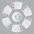 thumbnail image 1 of XmhyTop-A D-shaped Place Mats 1 Set 43*29cm Heat Resistant PVC Placemats, D-shaped Dining Table Mats for Round Tables,White, 1 of 3