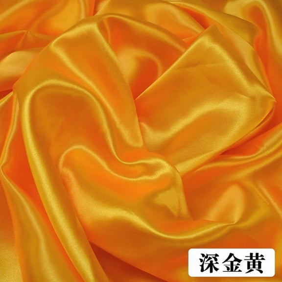 XmhyTop-A Dark Yellow Satin Fabric 100*150cm 1 Piece Polyester Wedding Fabric for Dresses, DIY Fabric for Crafts, Craft Fabric for Sewing Soft Satin Ideal for Bridal Gowns Handmade Projects