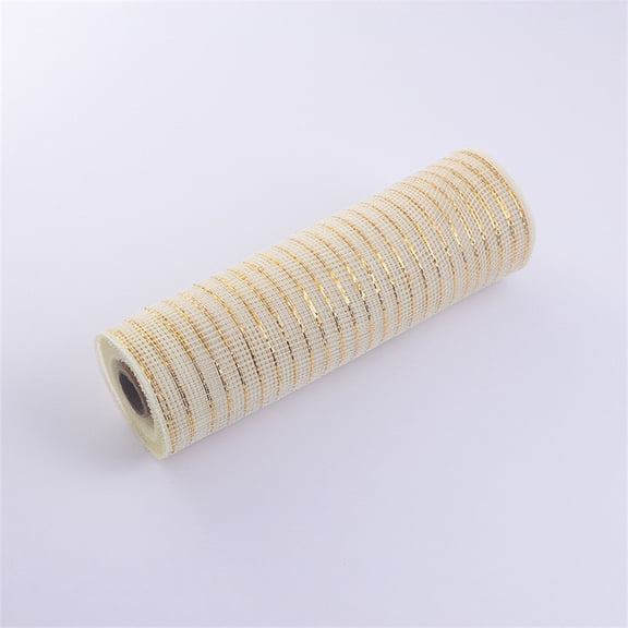 XmhyTop-A Decorative Mesh Ribbon Wreath Mesh, 10 Yards Mesh Ribbon for Gift Wrapping, Flower Bows Craft Projects,Beige