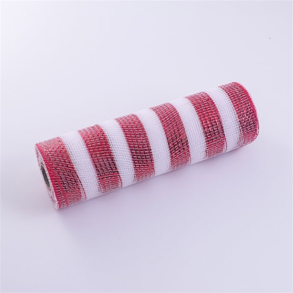 XmhyTop-A Decorative Mesh Ribbon Wreath Mesh, 10 Yards Mesh Ribbon for Gift Wrapping, Flower Bows Craft Projects,Red White
