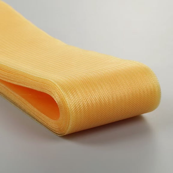 XmhyTop-A Elastic Bands 50 Yards Elastic Mesh Band,Fish Bone Elastic,Polyester Mesh,Sewing Trims,Craft Elastic Band for Wedding Veil DIY Crafts,Dark Yellow