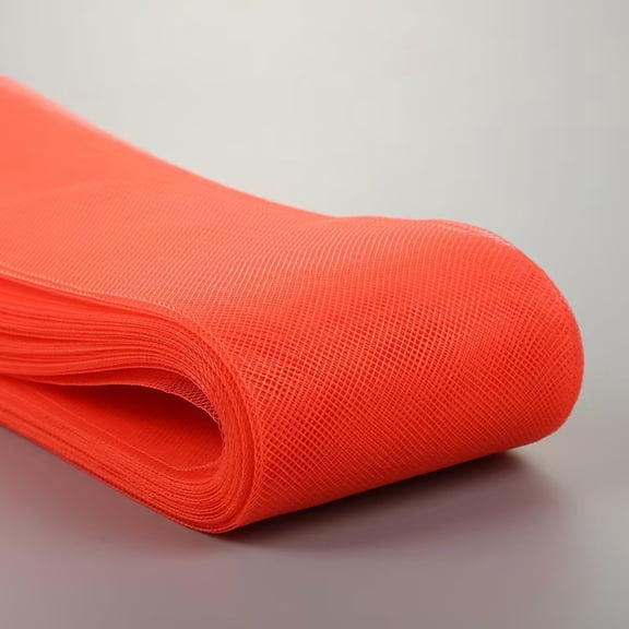 XmhyTop-A Elastic Bands 50 Yards Elastic Mesh Band,Fish Bone Elastic,Polyester Mesh,Sewing Trims,Craft Elastic Band for Wedding Veil DIY Crafts,Orange A