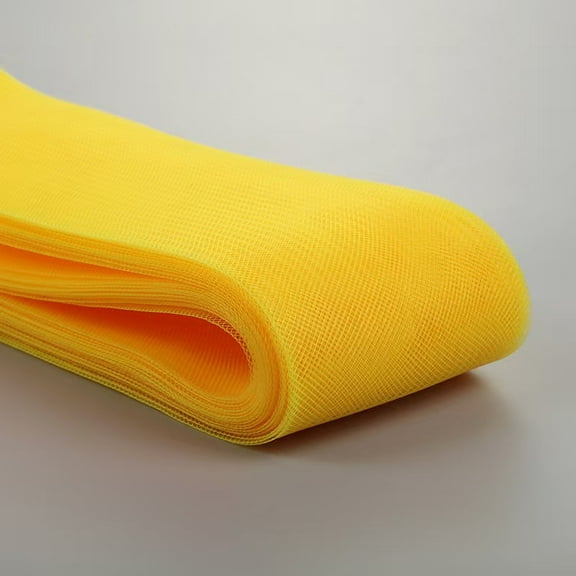 XmhyTop-A Elastic Bands 50 Yards Elastic Mesh Band,Fish Bone Elastic,Polyester Mesh,Sewing Trims,Craft Elastic Band for Wedding Veil DIY Crafts,Yellow