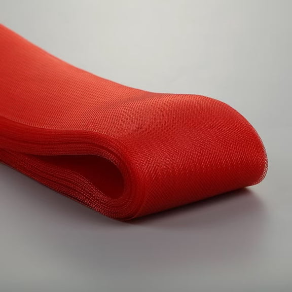 XmhyTop-A Elastic Bands 50 Yards Elastic Mesh Band,Fish Bone Elastic,Polyester Mesh,Sewing Trims,Craft Elastic Band for Wedding Veil DIY Crafts,Red