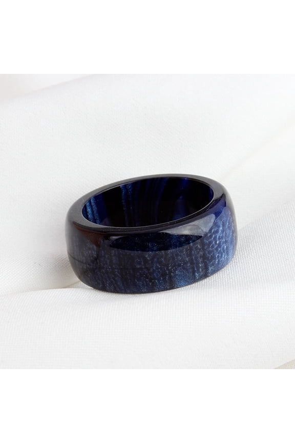 -A Elegant Acrylic Ring-Size 11-Statement Ring, Lightweight Modern Minimalist Ring,Dark Blue