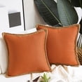 thumbnail image 1 of XmhyTop-A Farmhouse Throw Pillow Covers 45*45cm 2pcs Soft Cotton Decorative Pillow Covers, Sofa Couch Pillow Covers for Home Decor,Orange, 1 of 4