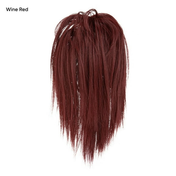 XmhyTop-A Faux Hair Bun Clip - Messy Hair Scrunchies Clip, Straight Short High Ponytail Extension Tousled Updo , 1 Piece,H18